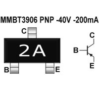 2N3906 MMBT3906 SOT-23 SMD PNP tranzisztor 40V 200mA
